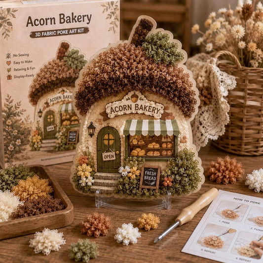 Final Day: Save 49% on the Whimsical Village 3D Fabric Poke Art Kit 🎄