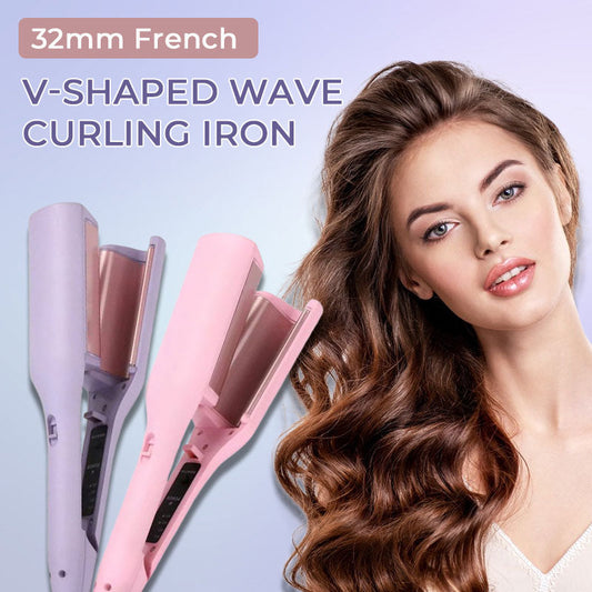 ✨32mm French V-Shaped Wave Curling Tong – Effortless Waves & Volume for All Hair Types