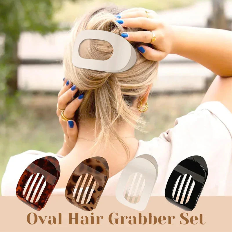 ✨ Oval Hair Clip Set (4 Pack) – Elegant & Gentle Hair Accessories for All Hair Types ✨