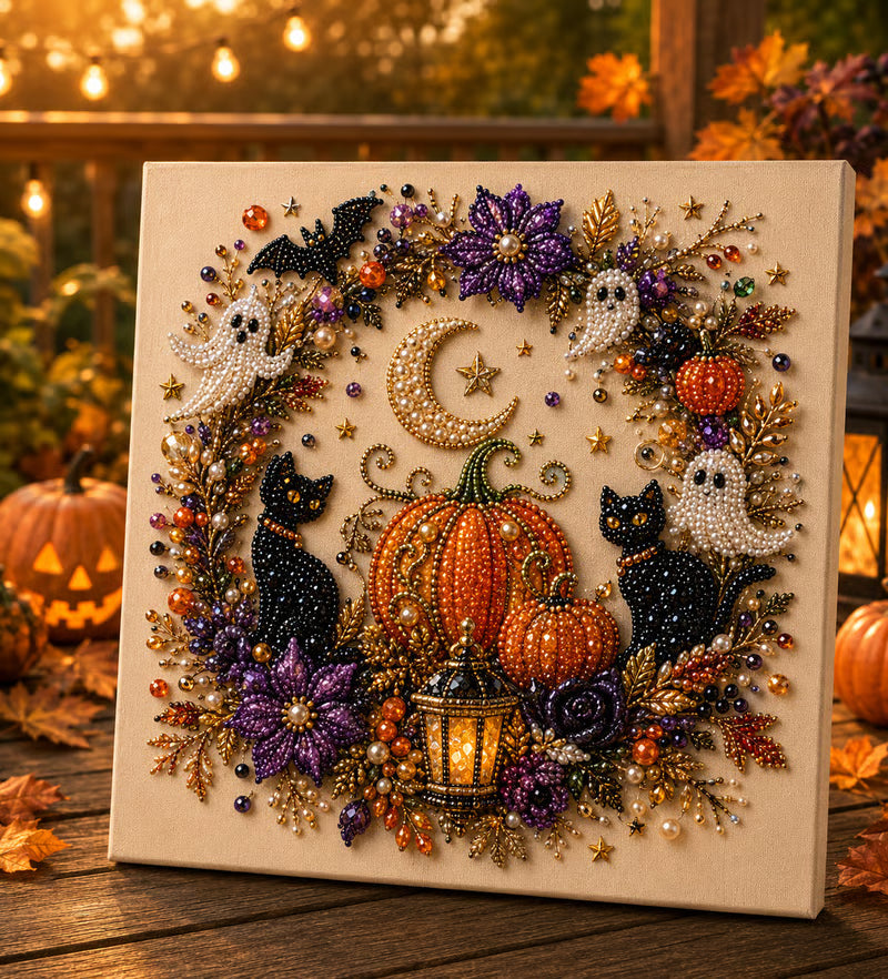 👻✨ Halloween Pearl Art DIY Kit – Turn Tiny Pearls into Spooky-Cute Magic