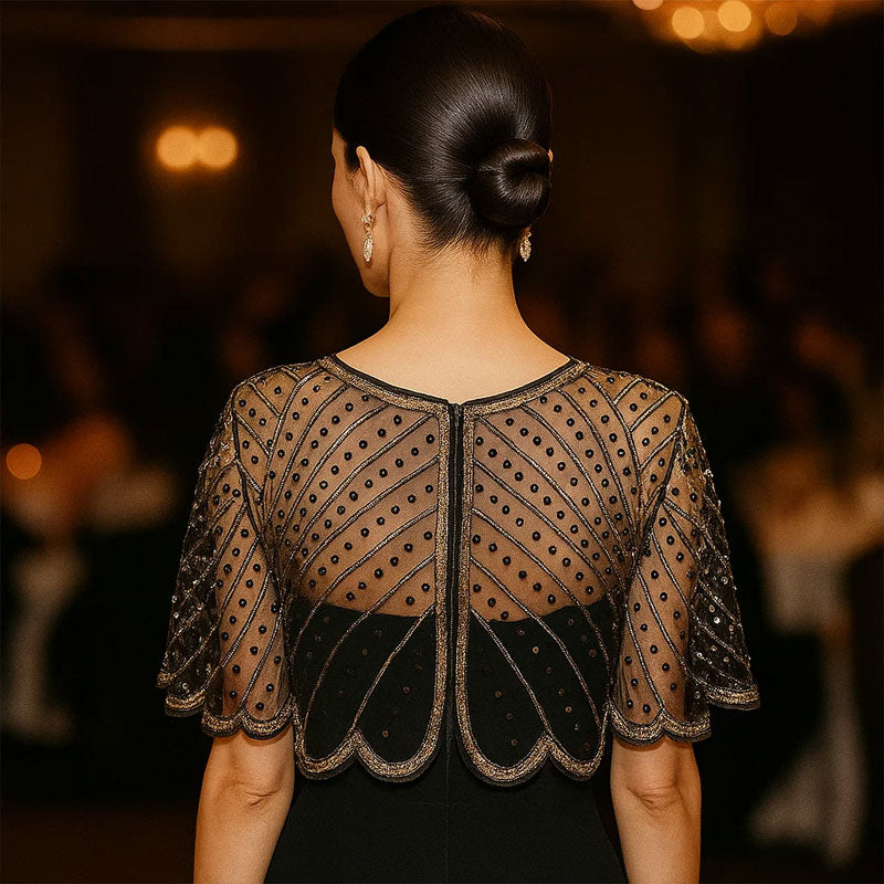 🎀 Elegant Sequin Lace Shawl – A Stunning Party Accessory for a Night of Glamour 🌟