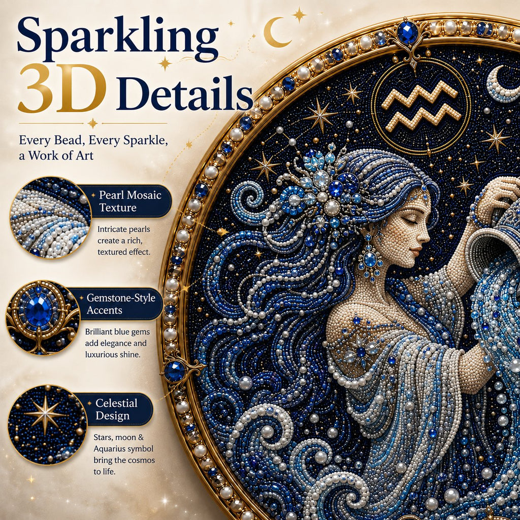 Create Your Own Celestial Masterpiece — 12 Zodiac Signs Bead Art DIY Kit ♈🌙