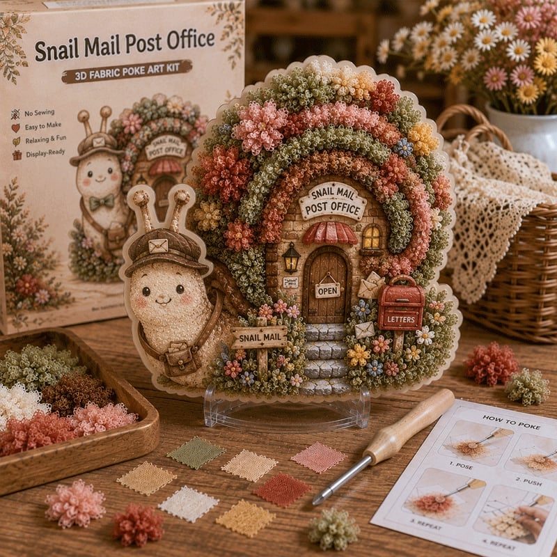 Final Day: Save 49% on the Whimsical Village 3D Fabric Poke Art Kit 🎄