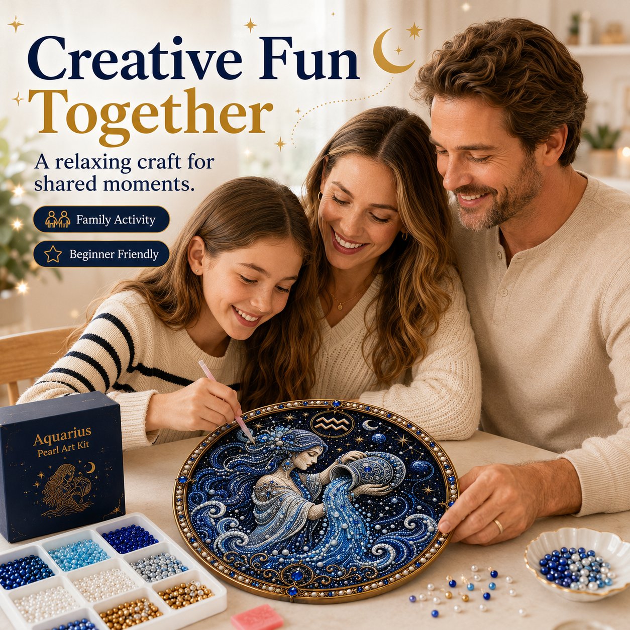 Create Your Own Celestial Masterpiece — 12 Zodiac Signs Bead Art DIY Kit ♈🌙