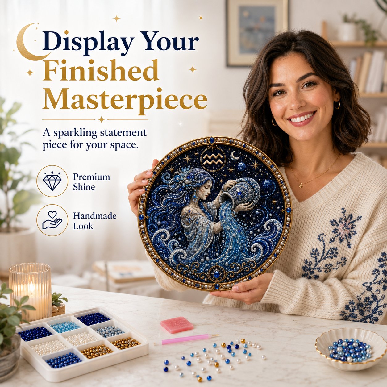 Create Your Own Celestial Masterpiece — 12 Zodiac Signs Bead Art DIY Kit ♈🌙