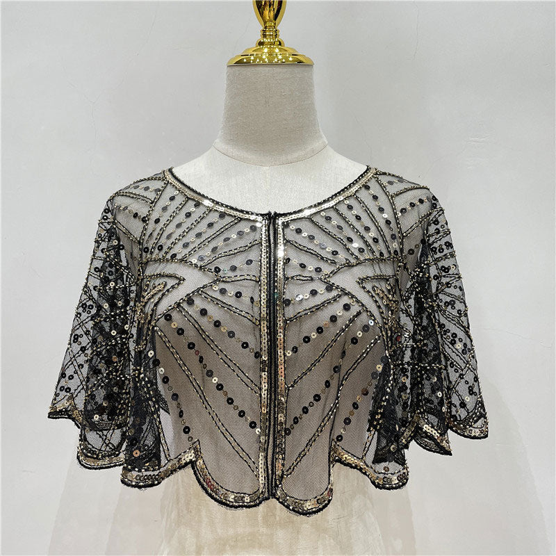 🎀 Elegant Sequin Lace Shawl – A Stunning Party Accessory for a Night of Glamour 🌟