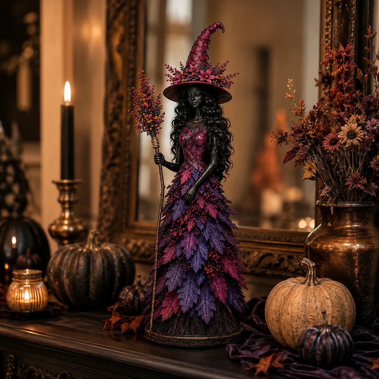 🧙 Enchanted Autumn Witch Figurine