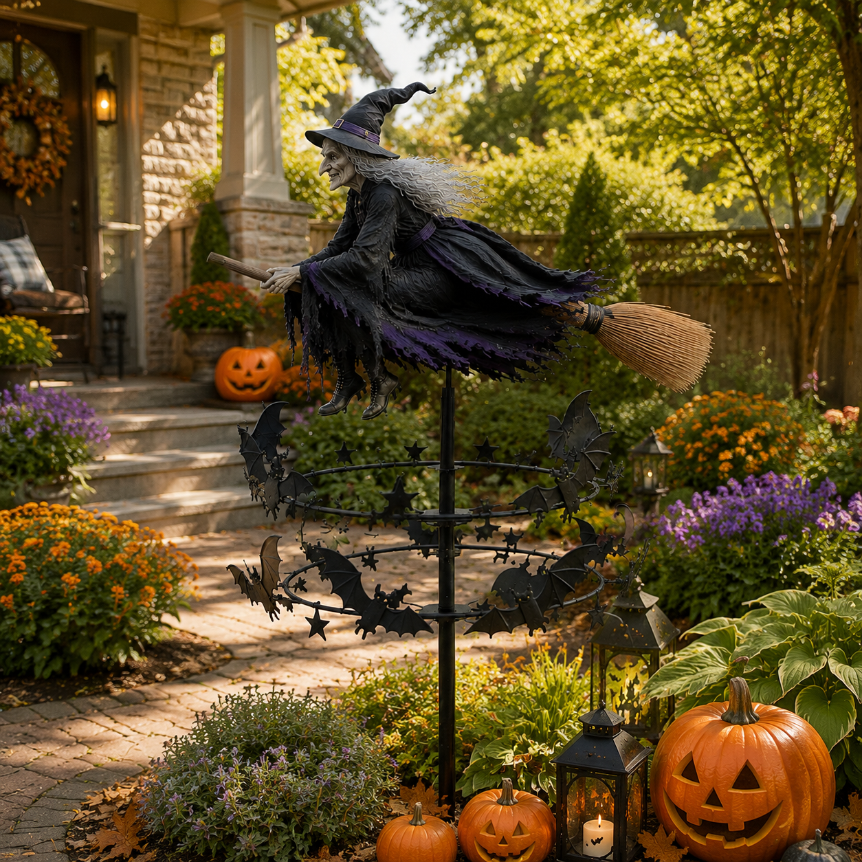 🔥Halloween Early Bird Offer: 50% off🧙‍♀️ The Enchanted Witch Garden Wind Spinner