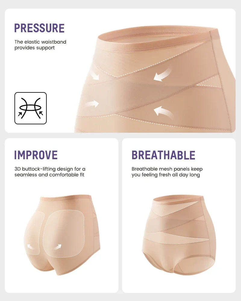 🌸Last Day Buy 1 Get 3 Packs✨Plus-Size High-Waist Cross Tummy Control Panties