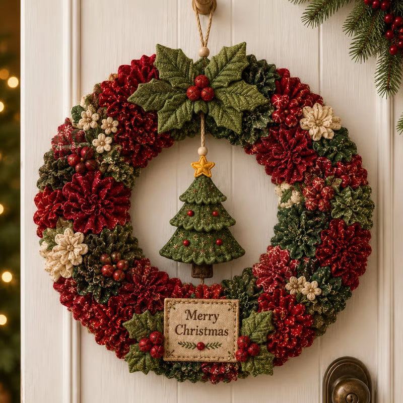 Save 49%! DIY 3D Fabric Christmas Wreath Kit – Limited Time Only 🎄🎁