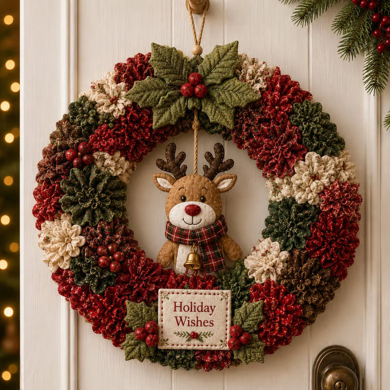 Save 49%! DIY 3D Fabric Christmas Wreath Kit – Limited Time Only 🎄🎁