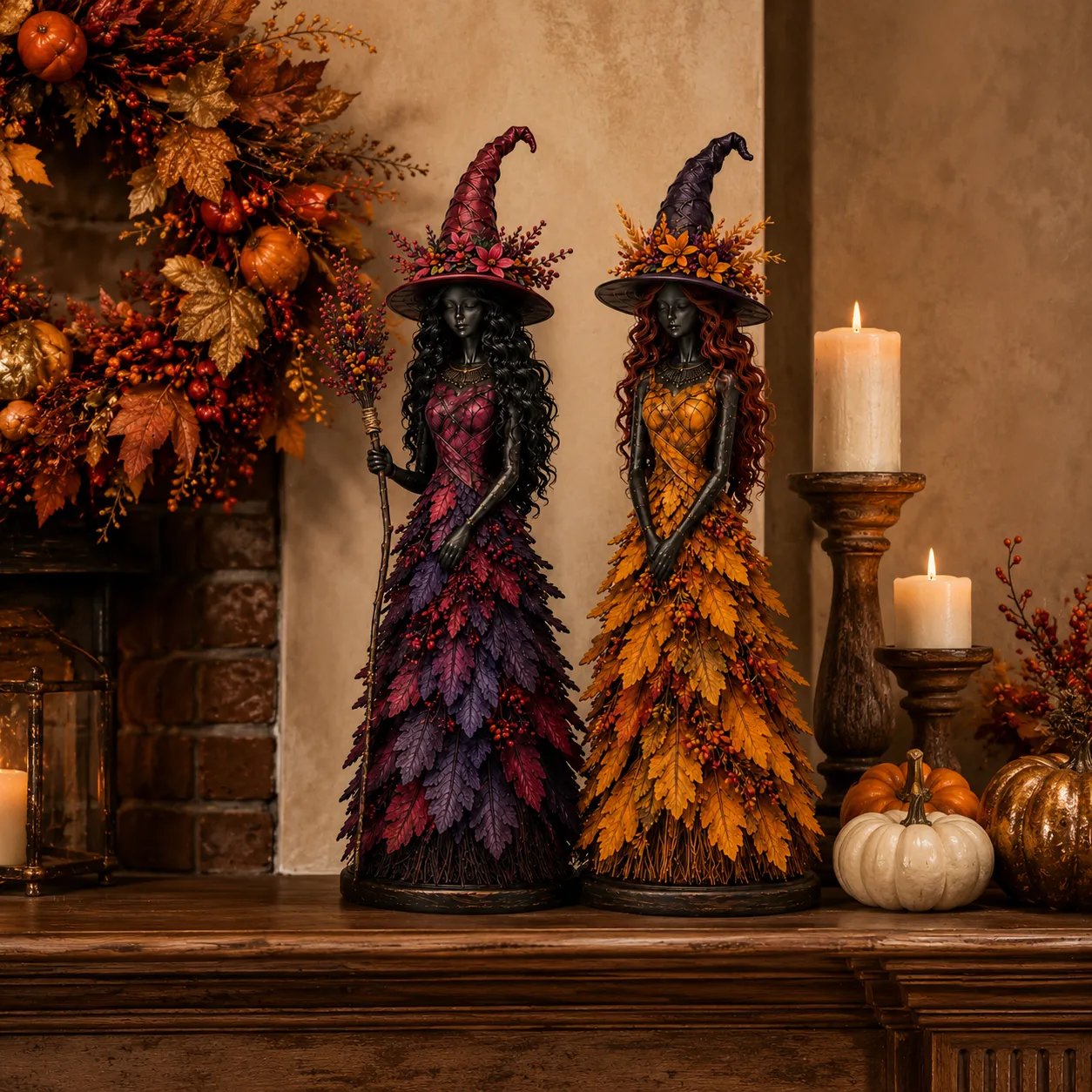 🧙 Enchanted Autumn Witch Figurine