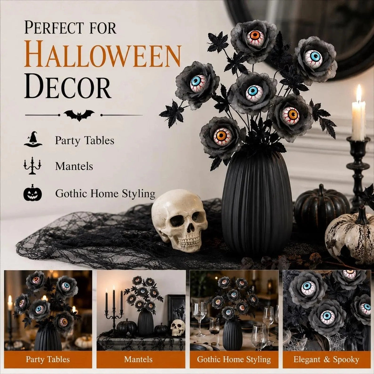 Dark Gothic Rose Decor – Halloween Statement Piece
