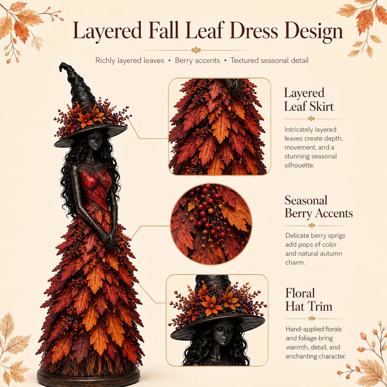 🧙 Enchanted Autumn Witch Figurine