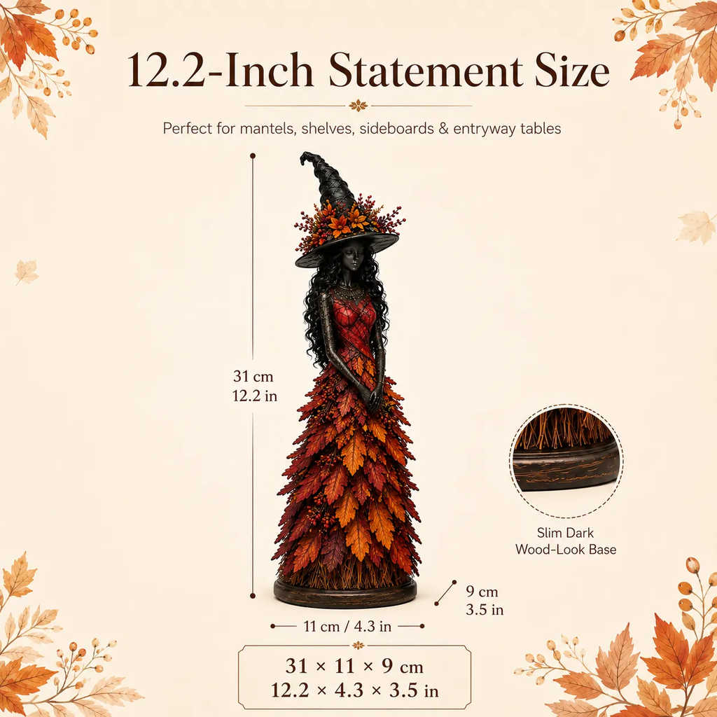 🧙 Enchanted Autumn Witch Figurine