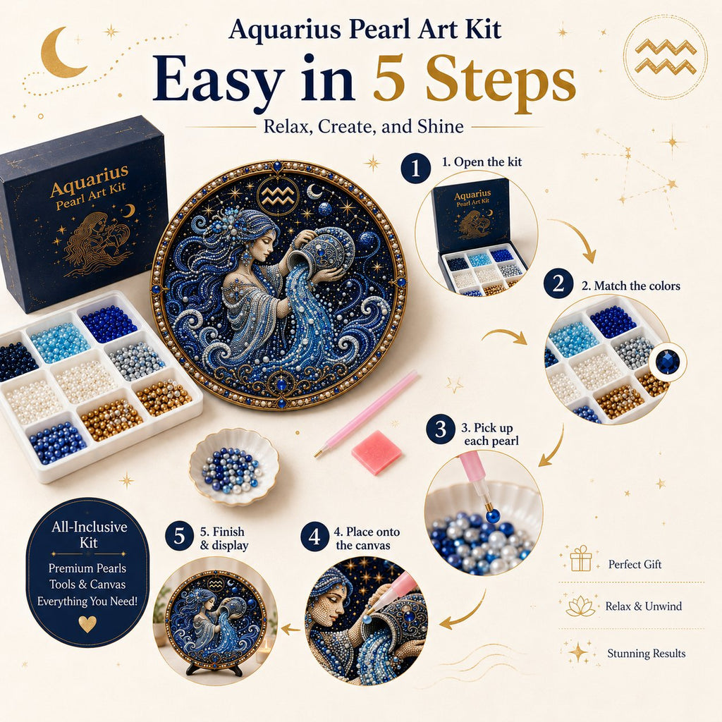 Create Your Own Celestial Masterpiece — 12 Zodiac Signs Bead Art DIY Kit ♈🌙
