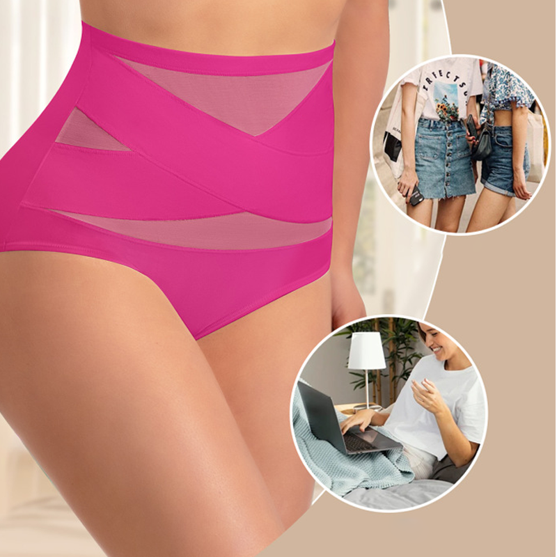 🌸Last Day Buy 1 Get 3 Packs✨Plus-Size High-Waist Cross Tummy Control Panties